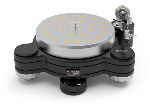 ACOUSTIC SIGNATURE TYPHOON NEO - Plattenspieler Bi-Color 24 Karat Goldbeschichtung Extra Armboard nach Kundenwunsch mit